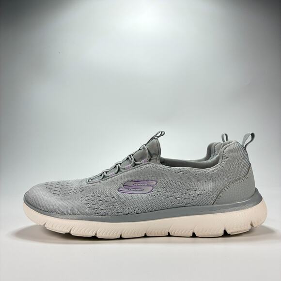 Skechers Summits Grey Knit Slip On Running Shoes 179052WR Women's Size 10 - Picture 4 of 10